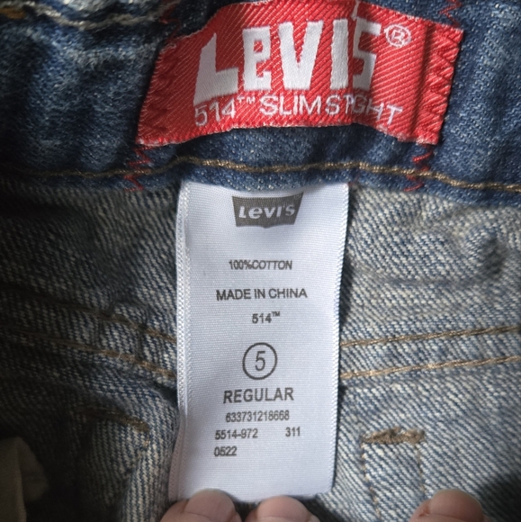 Levi's kids Blue Denim Jeans 514 sz5 - Picture 7 of 8